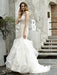 Wedding Bridal Gowns Mermaid Sleeveless V Neck Lace Bridal Gowns With Train