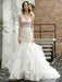 Wedding Bridal Gowns Mermaid Sleeveless V Neck Lace Bridal Gowns With Train