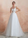 Wedding Dress 2021 A Line Sleeveless Lace Floor Length Tulle Bridal Gowns With Train