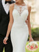 wedding dress 2021 simple mermaid bateau neck sleeveless lace appliqued traditional bridal dresses