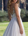 Wedding Dress A Line V Neck Sleeveless Lace Beach Party Bridal Gowns With Train