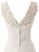Wedding Dress A Line V Neck Sleeveless Lace Flora Beaded Bridal Dresses With Train