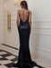 Wedding Dress Black Sweep Sleeveless Sequins Sweetheart Neck Bridal Dresses With Train Evening Gowns