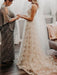 Wedding Dress Court Train A-Line Spaghetti Straps Sleeveless Lace V-Neck Backless Ivory Bridal Gowns