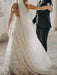 Wedding Dress Court Train A-Line Spaghetti Straps Sleeveless Lace V-Neck Backless Ivory Bridal Gowns
