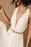 Wedding Dress Deep V-Neck Beaded Sash Chiffon Bridal Dress