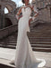 Wedding Dress Lace Illusion Neck Long Sleeves Mermaid Bridal Gowns With Court Train