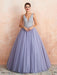 Wedding Dress Princess A Line Floor Length V Neck Sleeveless Raised Waist Lace Tulle Bridal Gowns