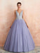 Wedding Dress Princess A Line Floor Length V Neck Sleeveless Raised Waist Lace Tulle Bridal Gowns