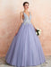 Wedding Dress Princess A Line Floor Length V Neck Sleeveless Raised Waist Lace Tulle Bridal Gowns