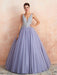 Wedding Dress Princess A Line Floor Length V Neck Sleeveless Raised Waist Lace Tulle Bridal Gowns