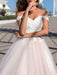 Wedding Dress Princess Silhouette Court Train Off The Shoulder Sleeveless Natural Waist Lace Tulle Bridal Gowns