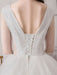Wedding Dress Princess Silhouette Floor Length V Neck Sleeveless Natural Waist Beaded Lycra Spandex Bridal Gowns