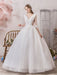 Wedding Dress Princess Silhouette Floor Length V Neck Sleeveless Natural Waist Beaded Lycra Spandex Bridal Gowns