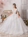 Wedding Dress Princess Silhouette Floor Length V Neck Sleeveless Natural Waist Beaded Lycra Spandex Bridal Gowns