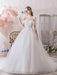 Wedding Dress Princess Silhouette Jewel Neck Short Sleeves Natural Waist Cathedral Train Bridal Dresses