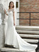 Wedding Dress Short Sleeves Illusion Neck Beaded Mermaid Bridal Gowns