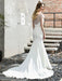 Wedding Dress Short Sleeves Illusion Neck Beaded Mermaid Bridal Gowns