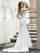 Wedding Dress Short Sleeves Illusion Neck Beaded Mermaid Bridal Gowns