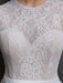 Wedding Dress With Train A-Line Long Sleeves Chiffon Jewel Neck Ivory Bridal Gowns