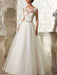 wedding dresses 2021 a line beaded jewel neck sleeveless floor length tulle traditional bridal dress with train