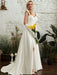 Wedding Dresses A-line Court Train Spaghetti Straps Sleeveless Pleated Sweetheart Neck Satin Fabric Ivory Bridal Gowns