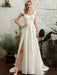 Wedding Dresses A-line Court Train Spaghetti Straps Sleeveless Pleated Sweetheart Neck Satin Fabric Ivory Bridal Gowns