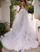 Wedding Dresses A Line V Neck Sleeveless Lace Appliqued Bridal Gowns With Train