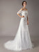 Wedding Dresses Ivory Lace Off Shoulder Half Sleeve Sequin Applique Bridal Dress With Train