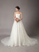 Wedding Dresses Ivory Strapless Lace Beaded Chapel Train Bridal Gowns