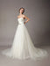 Wedding Dresses Ivory Strapless Lace Beaded Chapel Train Bridal Gowns