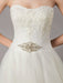 Wedding Dresses Ivory Strapless Lace Beaded Chapel Train Bridal Gowns