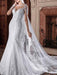 Wedding Dresses Jewel Neck Long Sleeves Natural Waist Lace Court Train Bridal Gowns