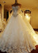 Wedding Dresses Lace Applique Bridal Gown Strapless Sweetheart Neckline Beaded Cathedral Train Wedding Gown