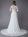 Wedding Dresses Long Sleeve Lace Chiffon Sexy High Split Illusion Summer Bridal Gowns