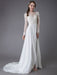 Wedding Dresses Long Sleeve Lace Chiffon Sexy High Split Illusion Summer Bridal Gowns