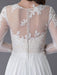 Wedding Dresses Long Sleeve Lace Chiffon Sexy High Split Illusion Summer Bridal Gowns