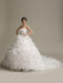 Wedding Dresses Princess Ball Gowns Strapless Sweetheart Neckline Pleated Frills Beaded Sash Tulle Ivory Bridal Dress With Train