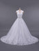 Wedding Dresses V Neck Sleeveless A Line Lace Embellishment Beaded Sash Bridal Dresses With Train