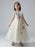 Ecru White Flower Girl Dresses Jewel Neck Sleeveless Ankle-Length Princess Dress Tulle Flowers Beaded Embroidered Formal Kids Pageant Dresses