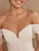 White Bridal Dress A-line Bateau Natural Waistline Chiffon Back Zipper Floor Length Wedding Dress