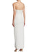 White Evening Dress Sheath Strapless Ankle-Length Sleeveless Zipper Backless Pleated Split Chiffon Formal Dinner Dresses
