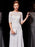 White Evening Dresses Lace Half Sleeve Sequin Long Formal Occasion Dress