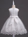 White Flower Girl Dresses Tutu Kids Dinner Party Dresses Lace Applique Pearls Tassels Princess Social Dresses