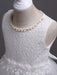 White Flower Girl Dresses Tutu Kids Dinner Party Dresses Lace Applique Pearls Tassels Princess Social Dresses
