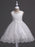 White Flower Girl Dresses Tutu Kids Dinner Party Dresses Lace Applique Pearls Tassels Princess Social Dresses