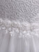 White Flower Girl Dresses Tutu Kids Dinner Party Dresses Lace Applique Pearls Tassels Princess Social Dresses