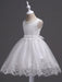 White Flower Girl Dresses Tutu Kids Dinner Party Dresses Lace Applique Pearls Tassels Princess Social Dresses