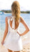 White Lace Top Homecoming Mini Short High Neck Sleeveless Prom Dress - Prom Dresses