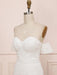 White Lace Wedding Dress Floor Length Sheath Sleeveless Lace Sweetheart Neck Bridal Dresses Train Dress